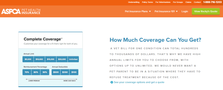 Plans with ASPCA Pet Health Insurance