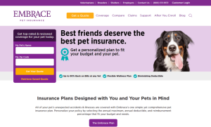 Embrace Pet Insurance homepage