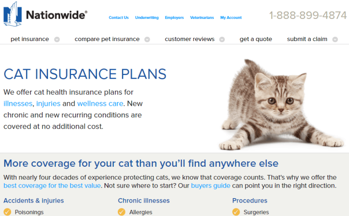 Cat insurance with Nationwide Pet Insurance