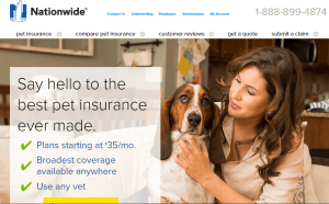 Nationwide Pet Insurance homepage