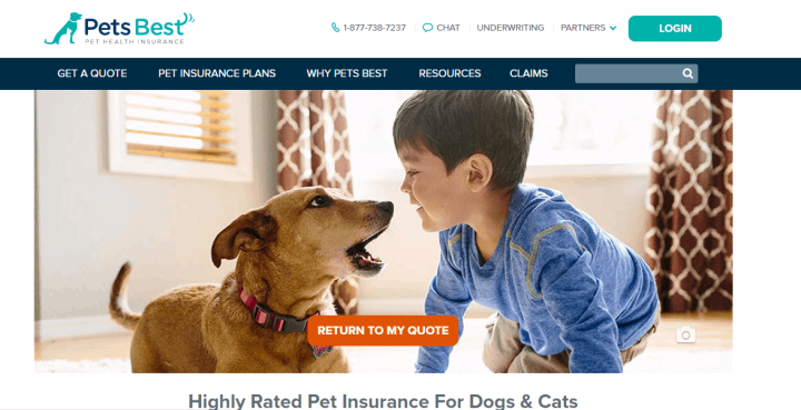 Pets Best's homepage